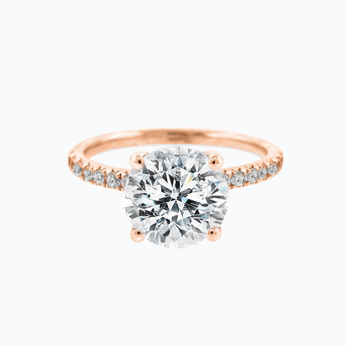 2.0 CT Round Hidden Halo CVD F/VS2 Diamond Engagement Ring