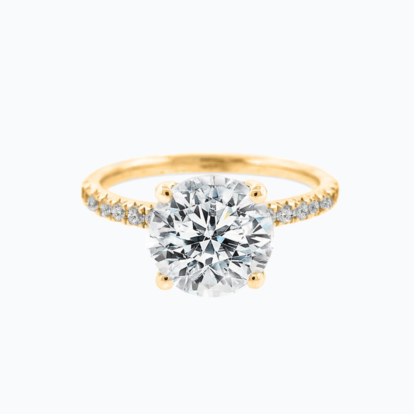 2.0 CT Round Hidden Halo CVD F/VS2 Diamond Engagement Ring