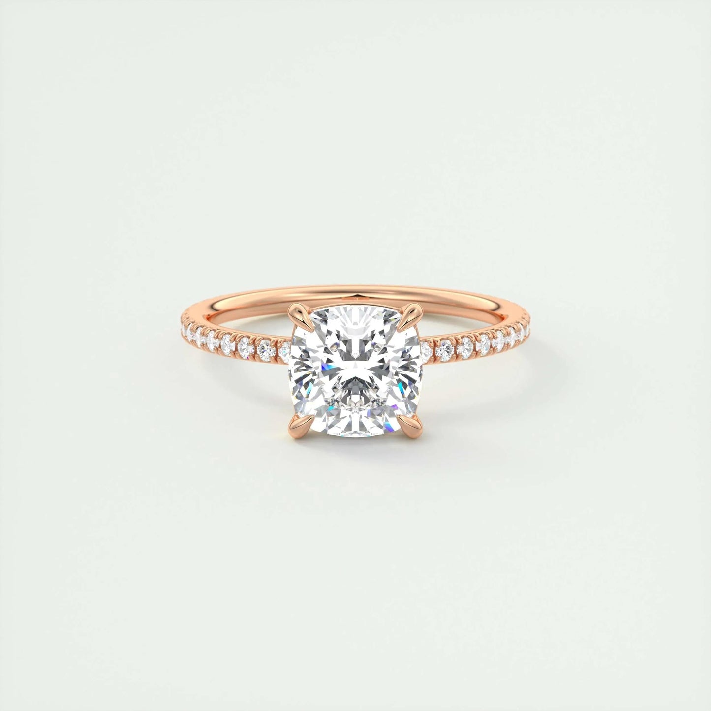 2 CT Cushion Solitaire CVD F/VS1 Diamond Engagement Ring