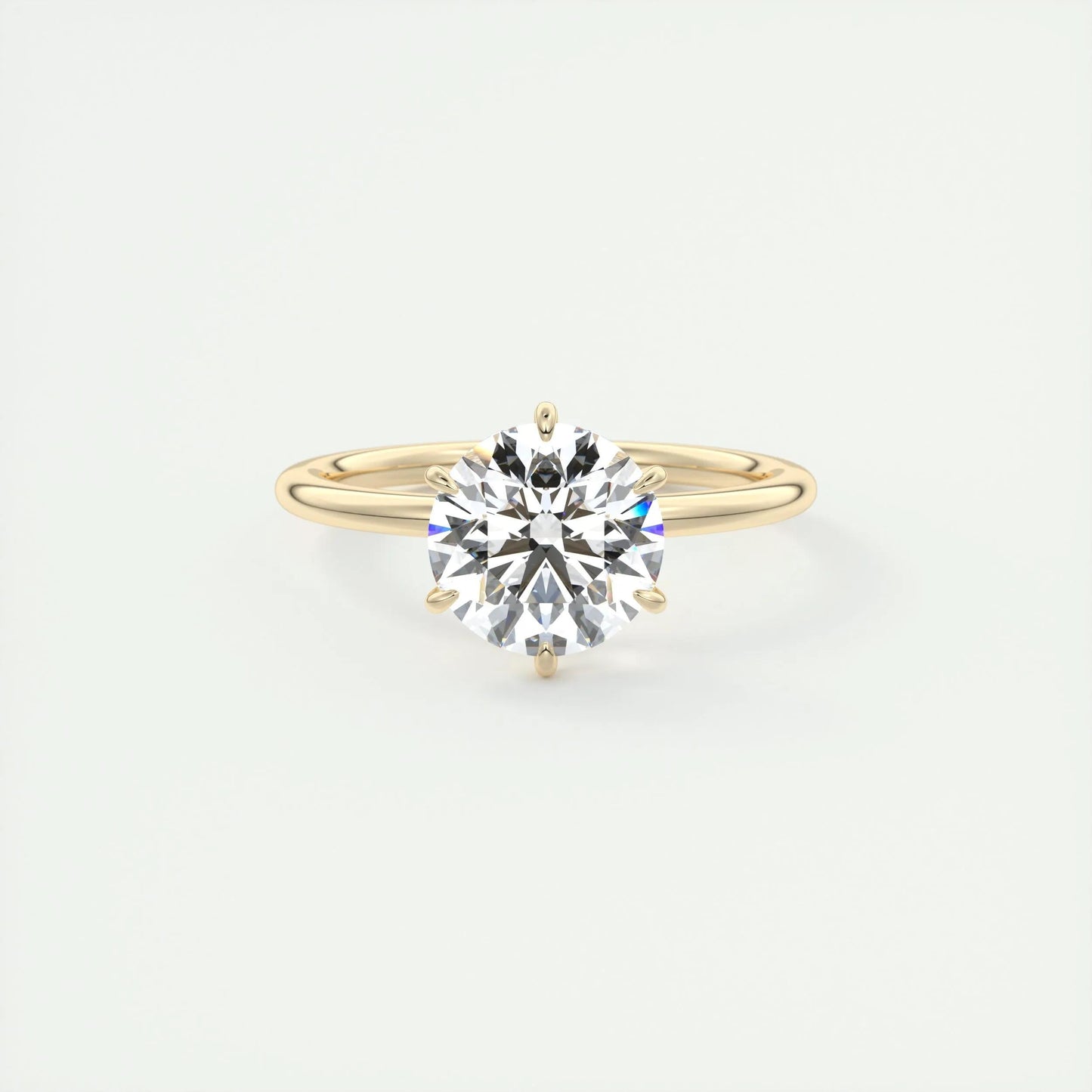 2 CT Round Solitaire CVD F/VS1 Diamond Engagement Ring