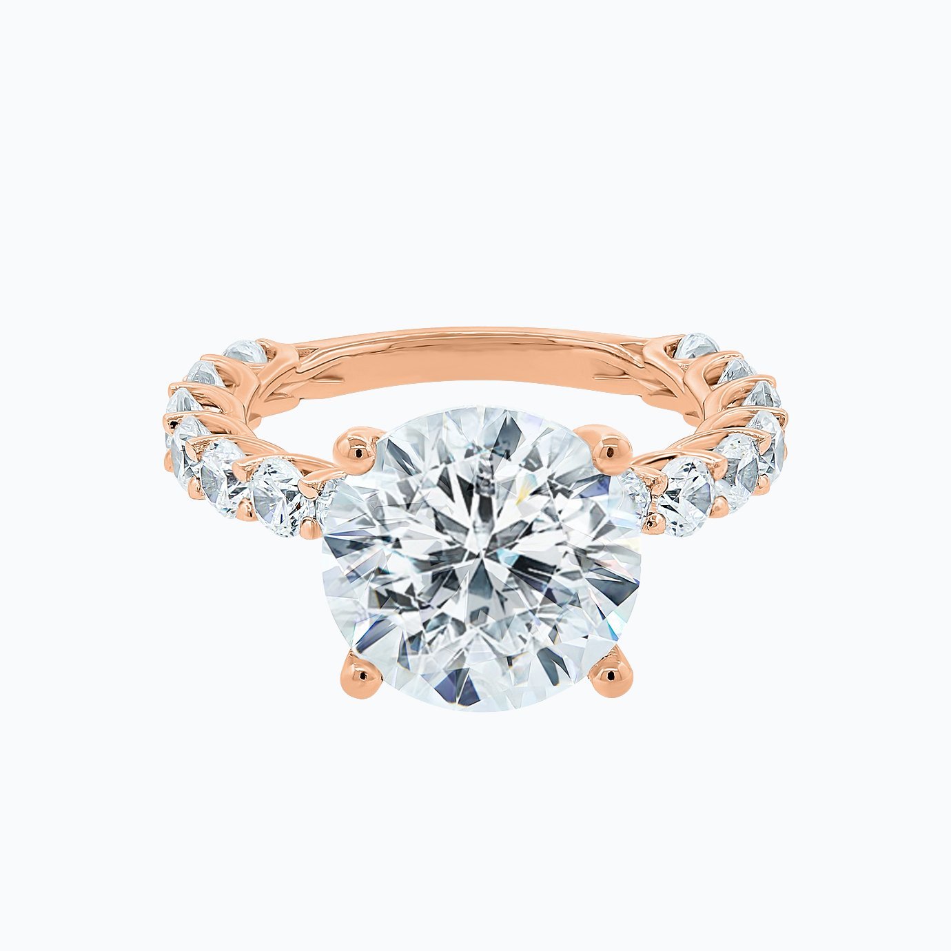 1.0 - 5.0 CT Round Hidden Halo CVD F/VS2 Diamond Engagement Ring