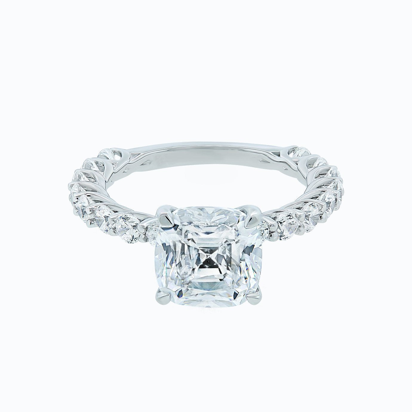 3.0 CT Cushion Hidden Halo CVD F/VS2 Diamond Engagement Ring