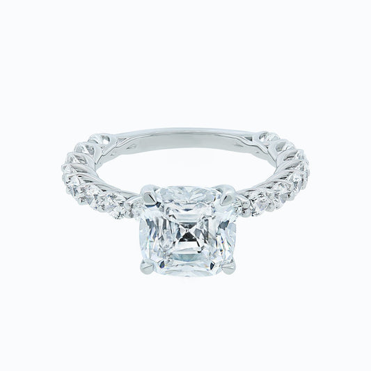 3.0 CT Cushion Hidden Halo CVD F/VS2 Diamond Engagement Ring