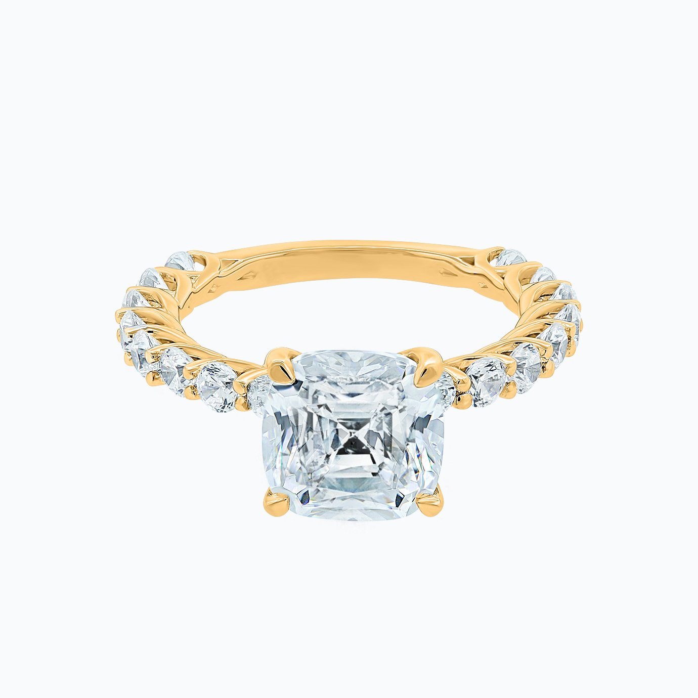 3.0 CT Cushion Hidden Halo CVD F/VS2 Diamond Engagement Ring