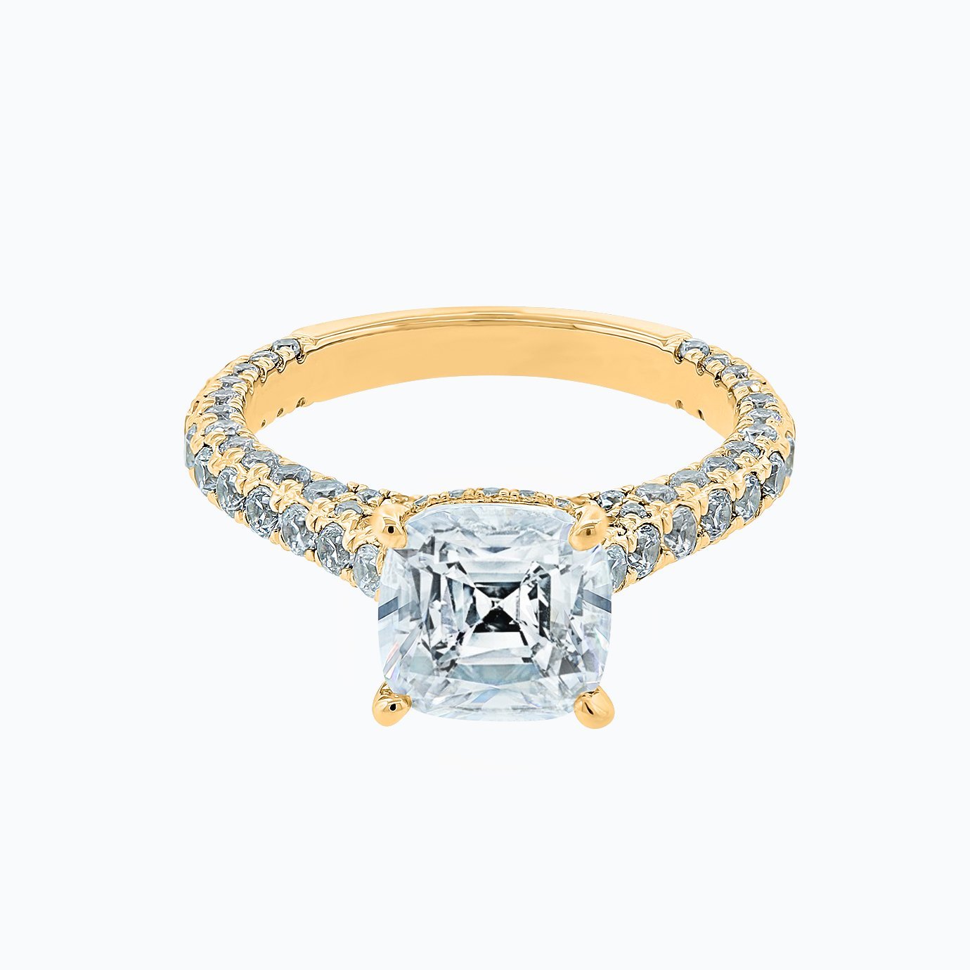 2.0 CT Cushion Hidden Halo CVD F/VS2 Diamond Engagement Ring