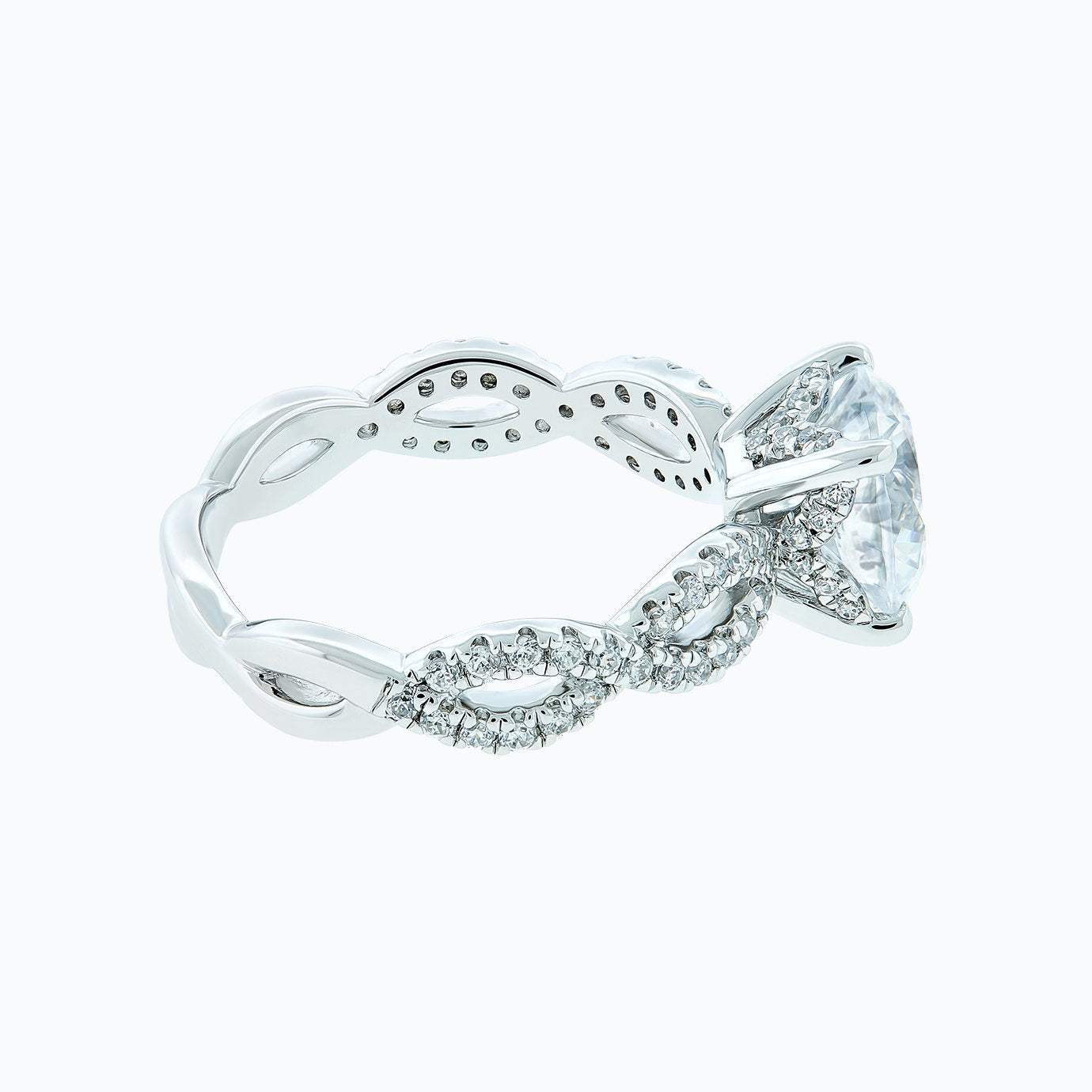 2.0 CT Round Criss - Cross Pave CVD F/VS2 Diamond Engagement Ring