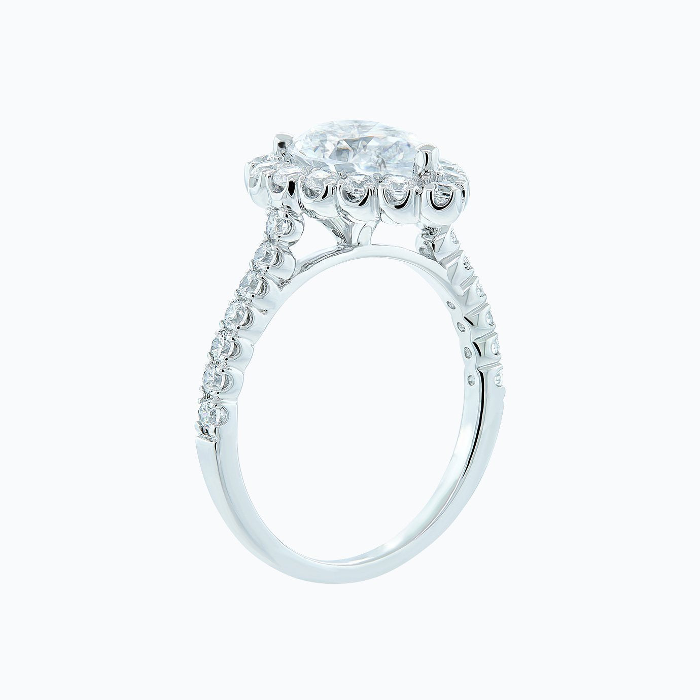 2.0 CT Pear Halo CVD F/VS2 Diamond Engagement Ring