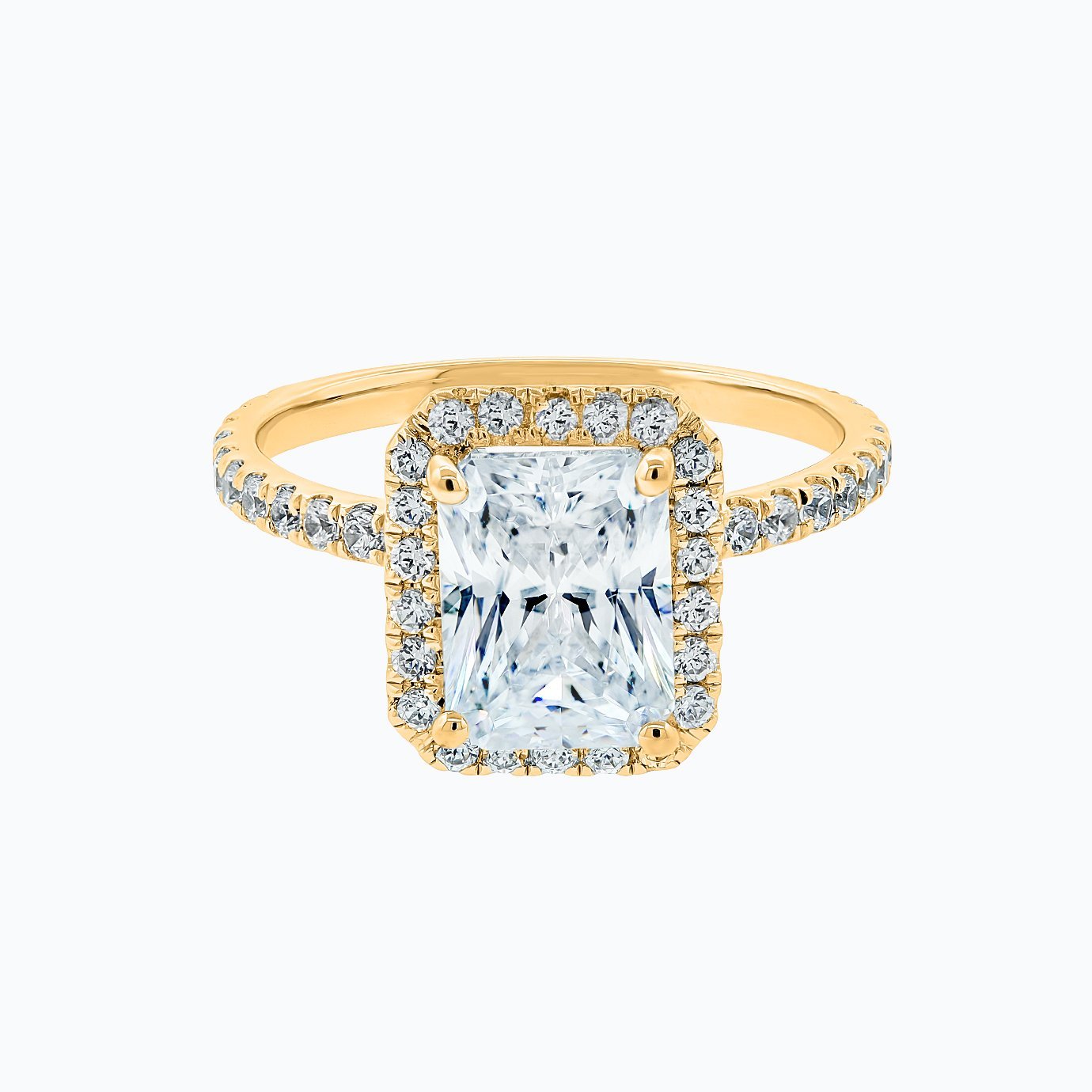 2.0 CT Radiant Halo CVD F/VS2 Diamond Engagement Ring