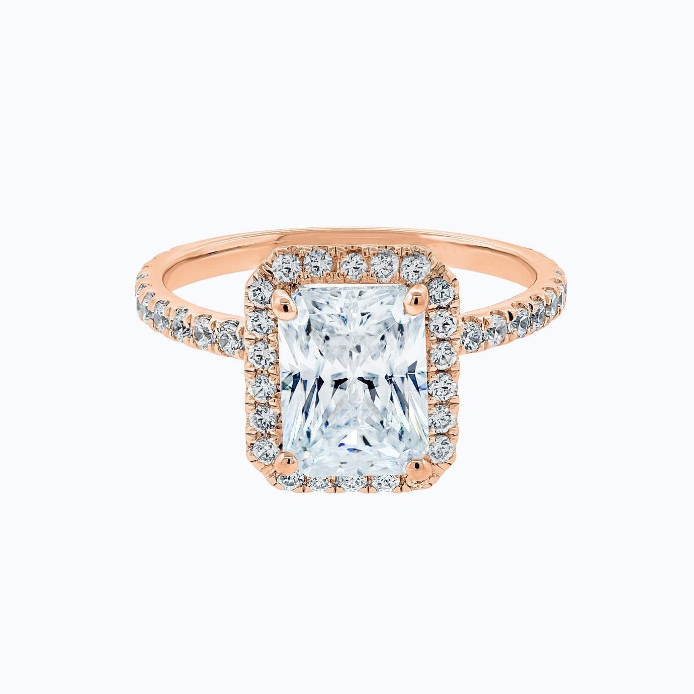 2.0 CT Radiant Halo CVD F/VS2 Diamond Engagement Ring