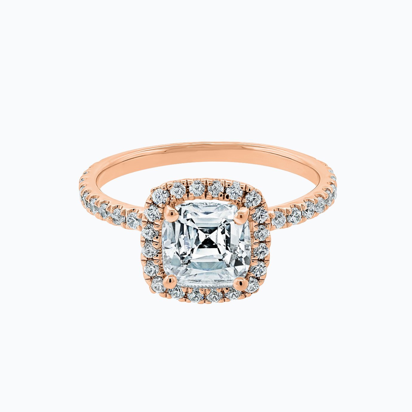 1.50 CT Cushion Halo CVD F/VS2 Diamond Engagement Ring