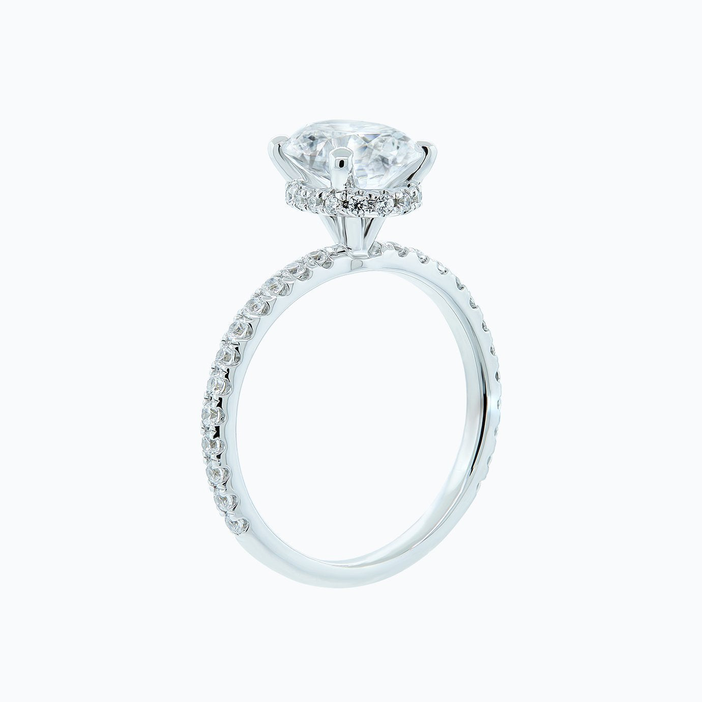 2.50 CT Oval Hidden Halo CVD F/VS2 Diamond Engagement Ring