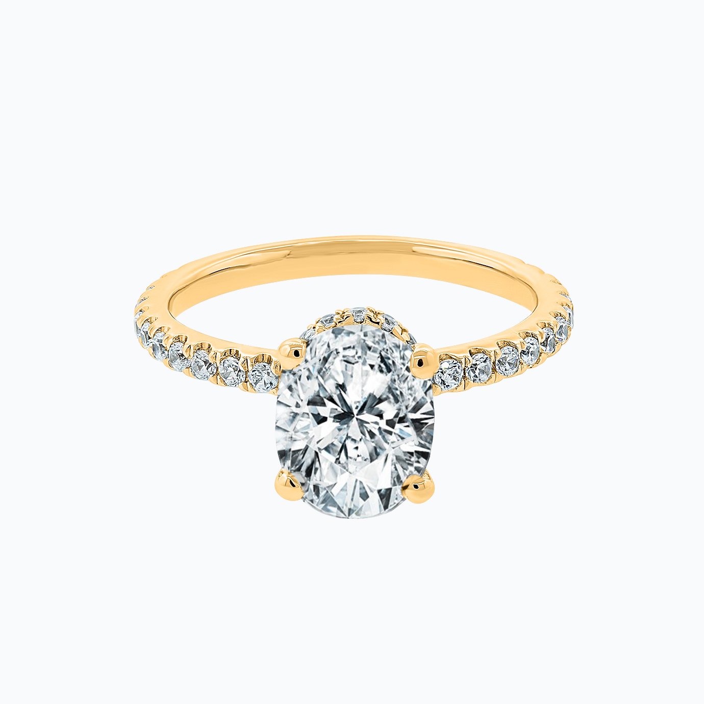 2.50 CT Oval Hidden Halo CVD F/VS2 Diamond Engagement Ring