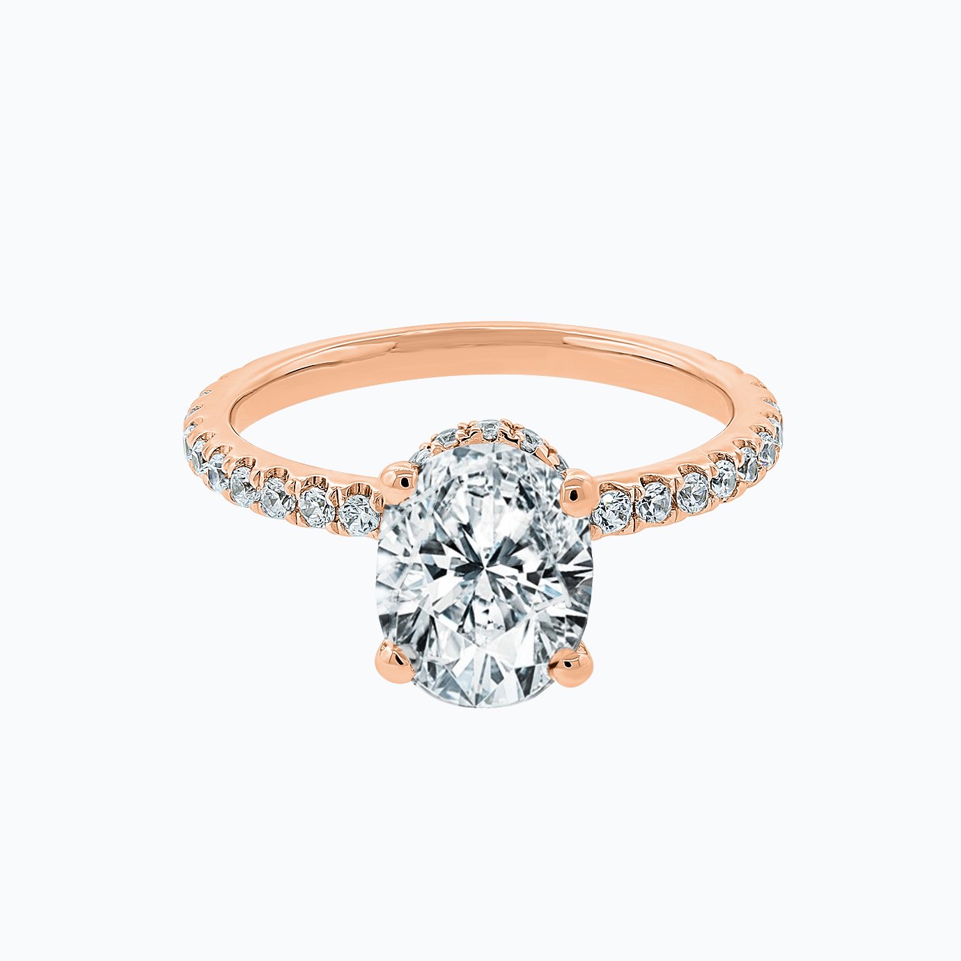 2.50 CT Oval Hidden Halo CVD F/VS2 Diamond Engagement Ring
