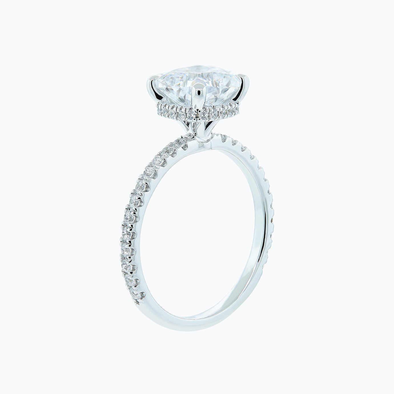 2.0 CT Cushion Hidden Halo CVD F/VS2 Diamond Engagement Ring