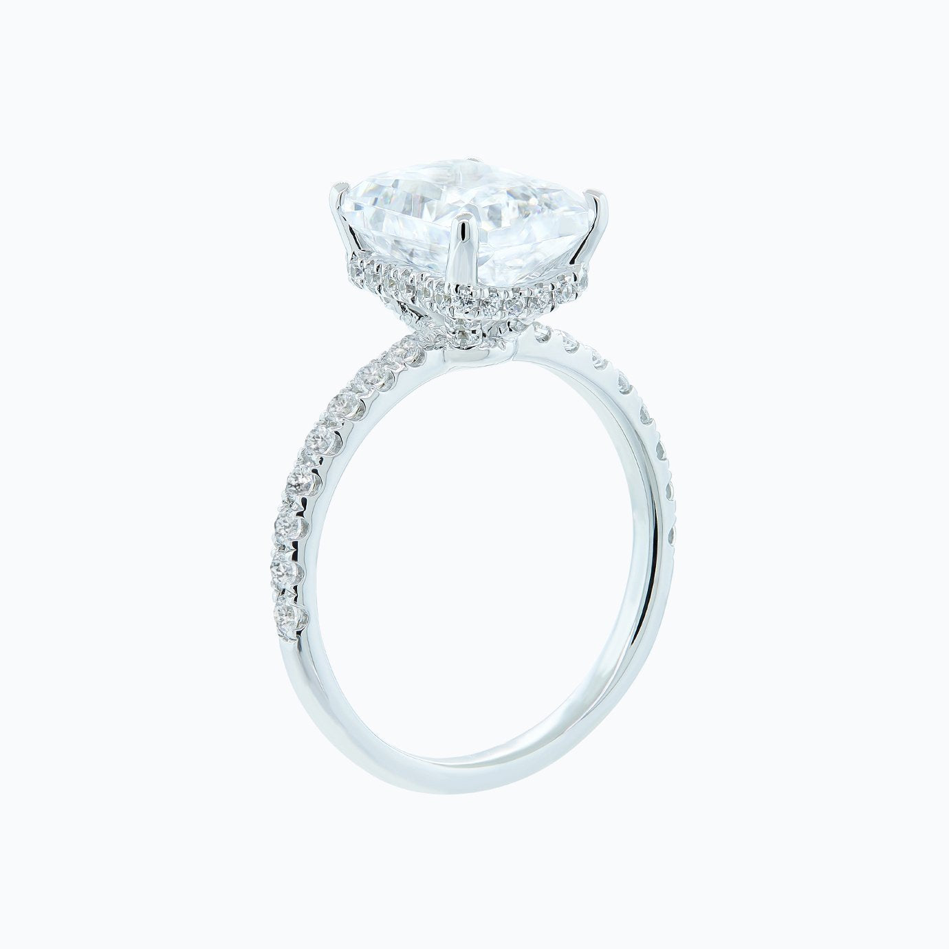 3.0 CT Radiant Hidden Halo CVD F/VS2 Diamond Engagement Ring