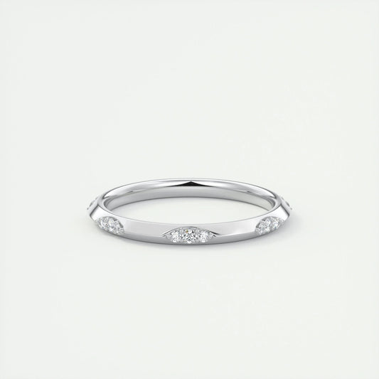 0.09 CT Emerald Lace Style CVD EF/VVS Diamond Wedding Band
