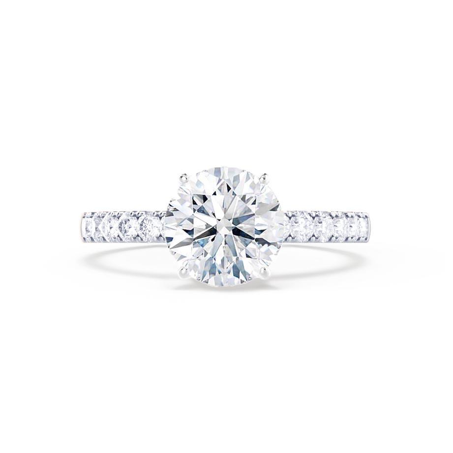 1.20 CT Round Pave Setting CVD G/VS2 Diamond Engagement Ring