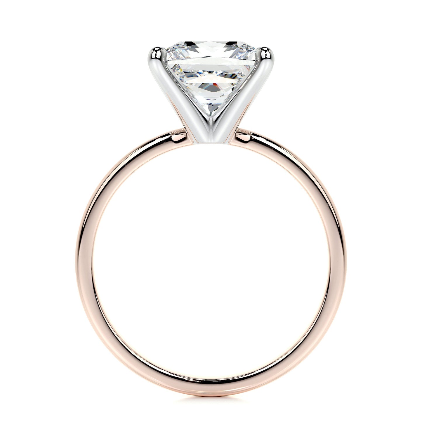 3.0 CT Princess Solitaire CVD F/VS2 Diamond Engagement Ring