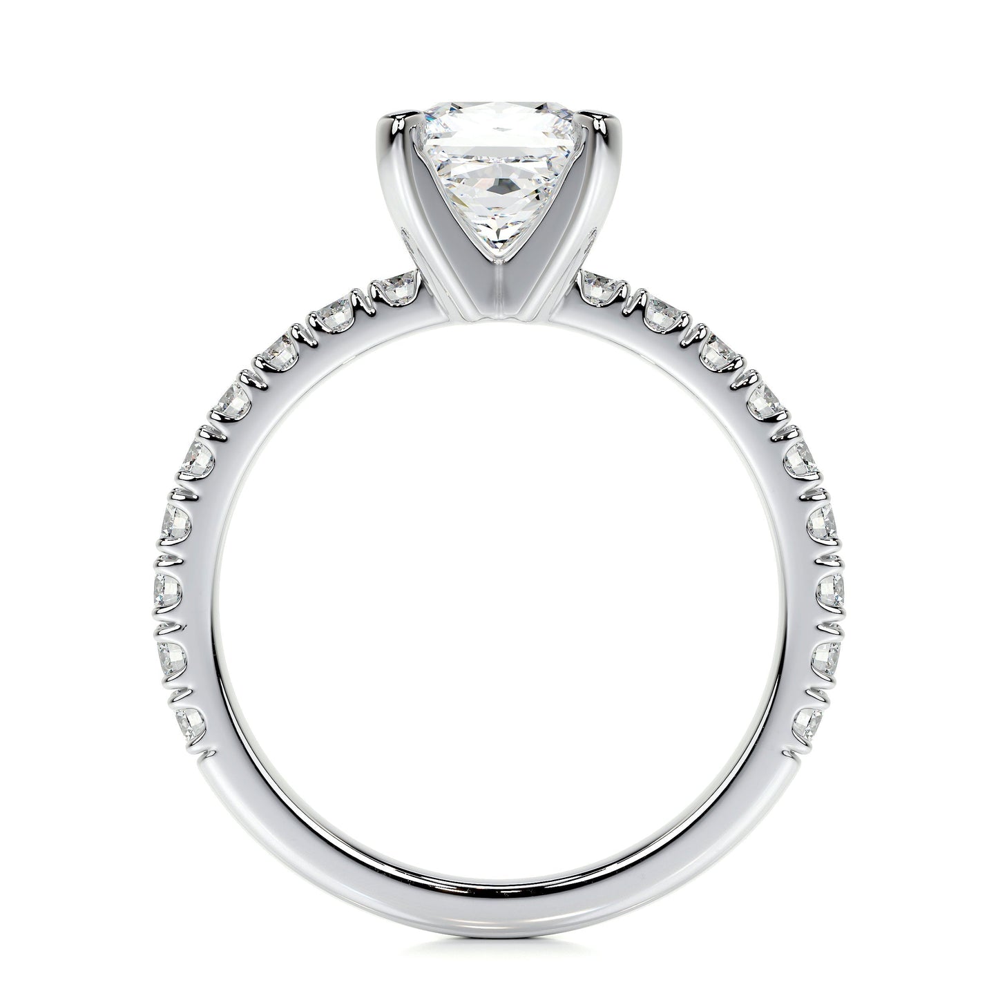 1.0 CT Princess Solitaire CVD D/VS1 Diamond Engagement Ring