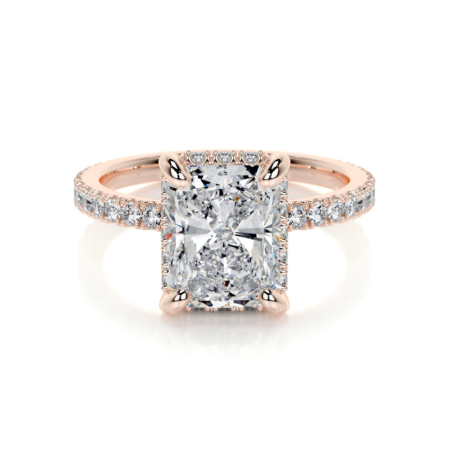 2.0 CT Radiant Hidden Halo CVD E/VS2 Diamond Engagement Ring