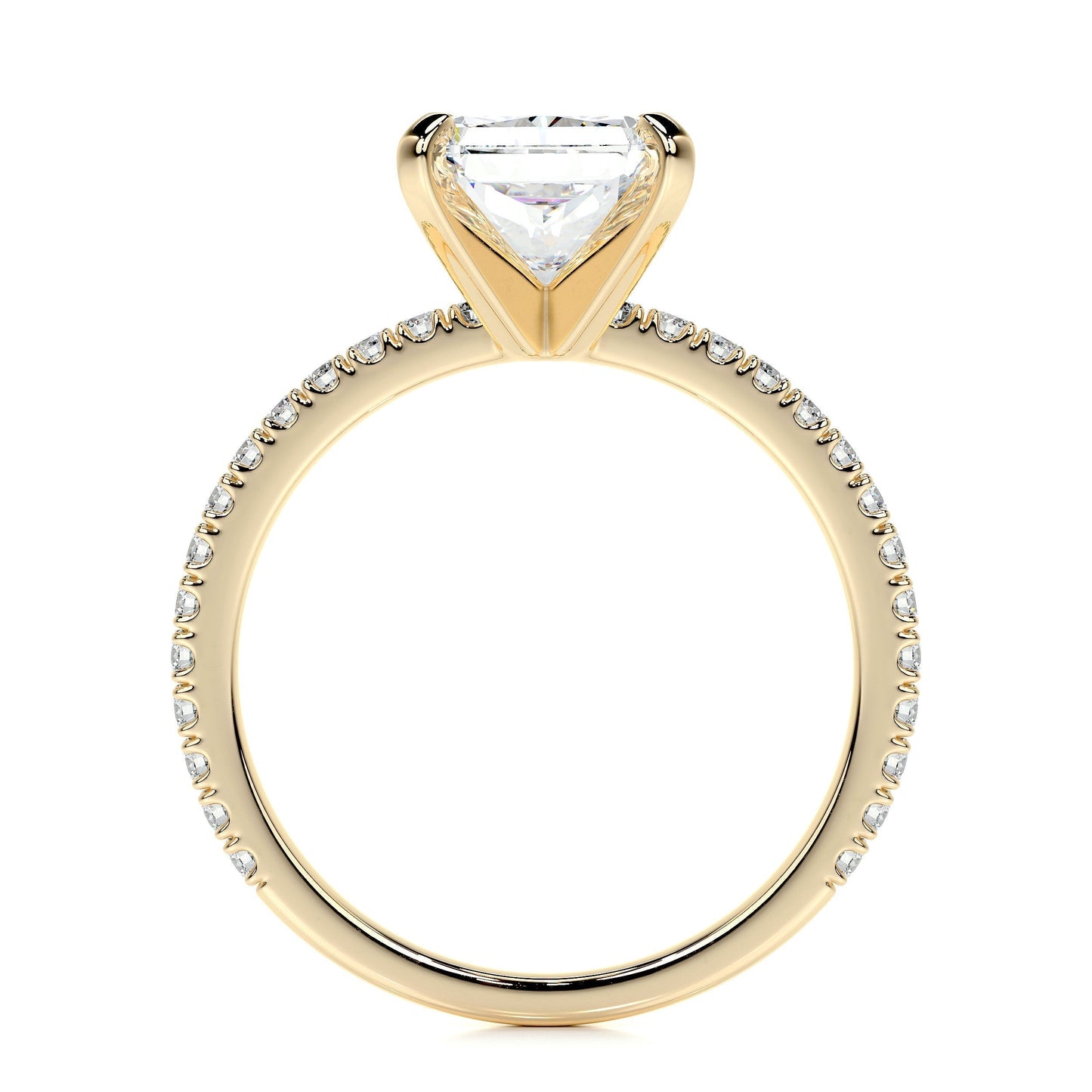 3.0 CT Radiant Solitaire CVD G/SI1 Diamond Engagement Ring