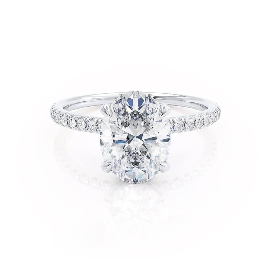 1.20 CT Oval Hidden Halo CVD F/VVS1 Diamond Engagement Ring