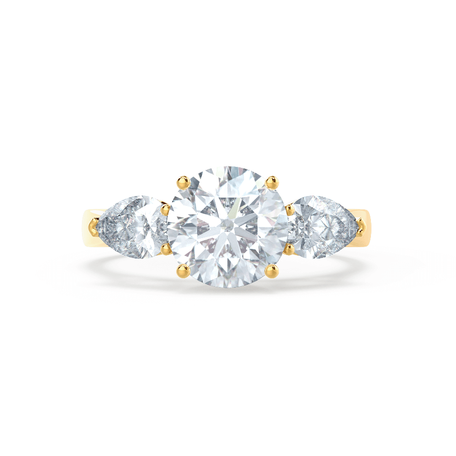 1.0 CT Round Three Stone CVD E/VVS2 Diamond Engagement Ring