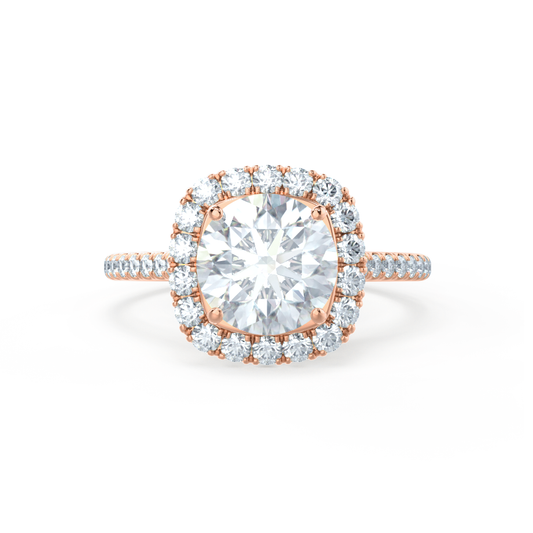 1.0 CT Cushion Halo CVD G/VVS1 Diamond Engagement Ring