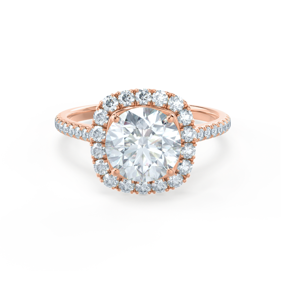 1.0 CT Cushion Halo CVD G/VVS1 Diamond Engagement Ring