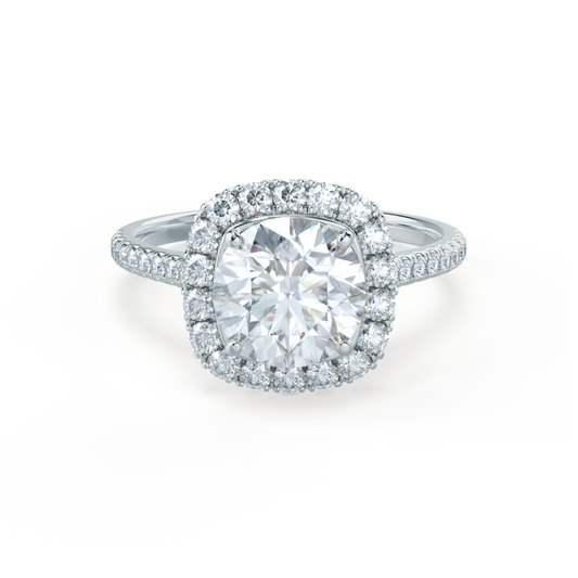1.20 CT Cushion Halo CVD E/VVS2 Diamond Engagement Ring