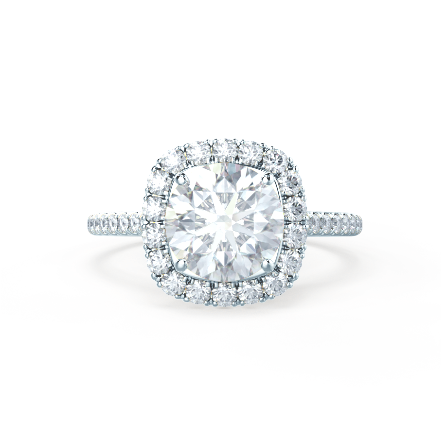 1.20 CT Cushion Halo CVD E/VVS2 Diamond Engagement Ring