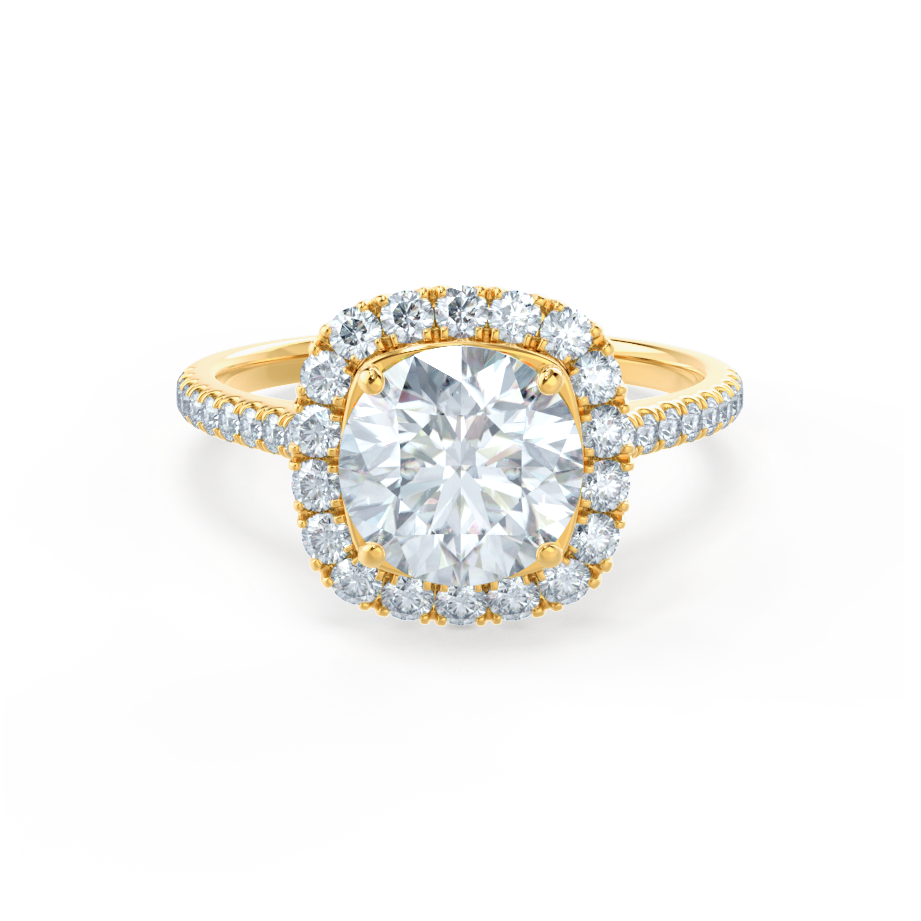 1.20 CT Round Halo CVD E/VVS2 Diamond Engagement Ring