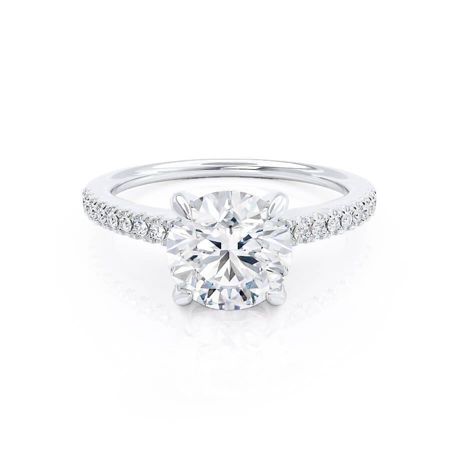 1.20 CT Round Pave Setting CVD G/VS2 Diamond Engagement Ring