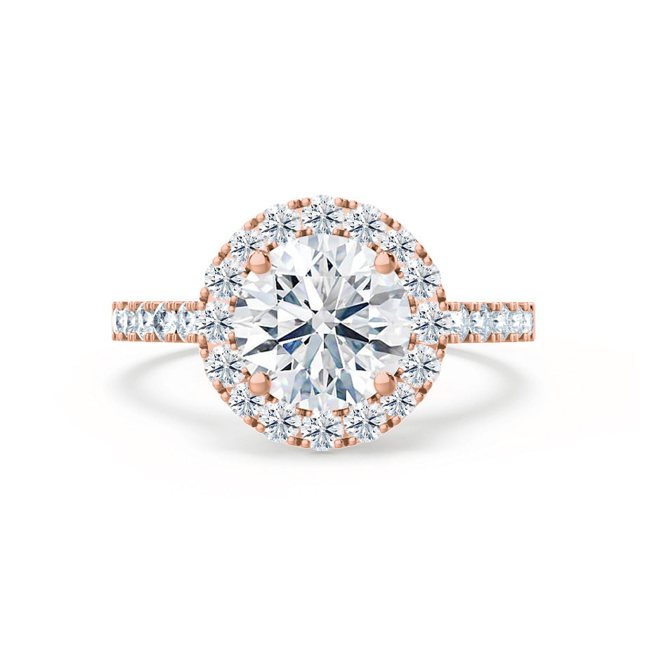 1.0 CT Round Halo CVD G/VS2 Diamond Engagement Ring