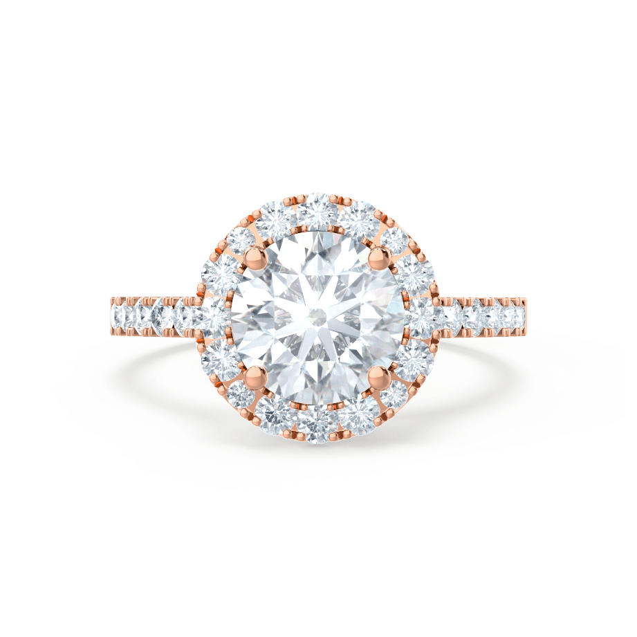 1.0 CT Round Halo CVD G/VS2 Diamond Engagement Ring