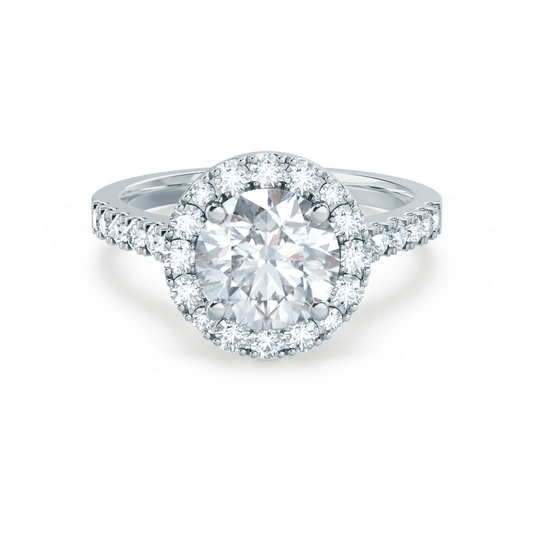 1.0 CT Round Halo CVD F/VS1 Diamond Engagement Ring