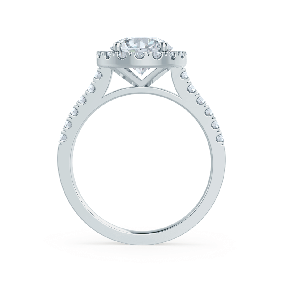 1.0 CT Round Halo CVD F/VS1 Diamond Engagement Ring