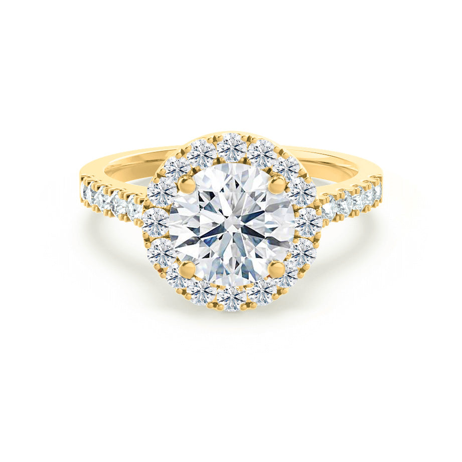 1.0 CT Round Halo CVD G/VS2 Diamond Engagement Ring