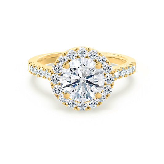 1.0 CT Round Halo CVD G/VS2 Diamond Engagement Ring