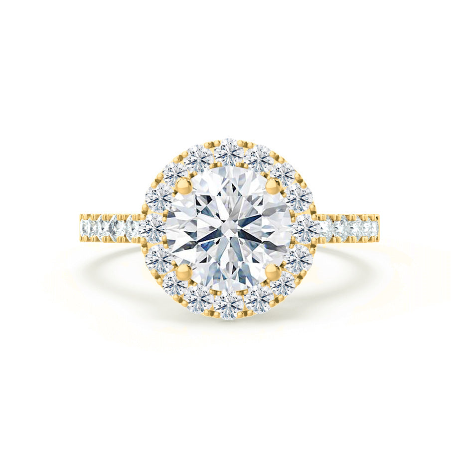1.0 CT Round Halo CVD G/VS2 Diamond Engagement Ring