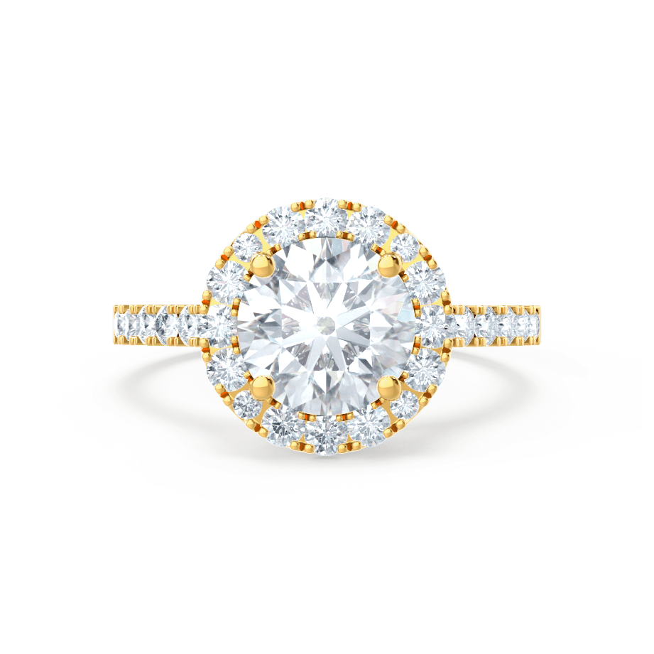 1.0 CT Round Halo CVD G/VS2 Diamond Engagement Ring