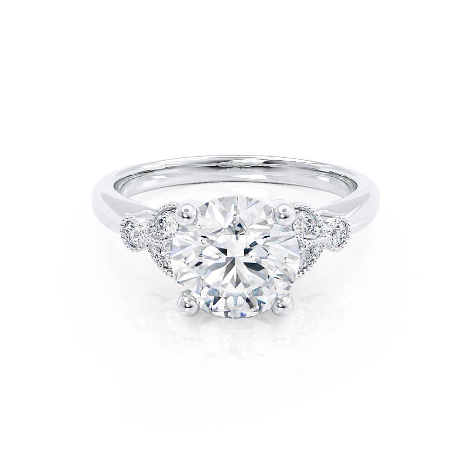 1.0 CT Round Cluster CVD G/VVS1 Diamond Engagement Ring