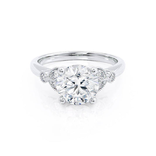 1.0 CT Round Cluster CVD G/VVS1 Diamond Engagement Ring