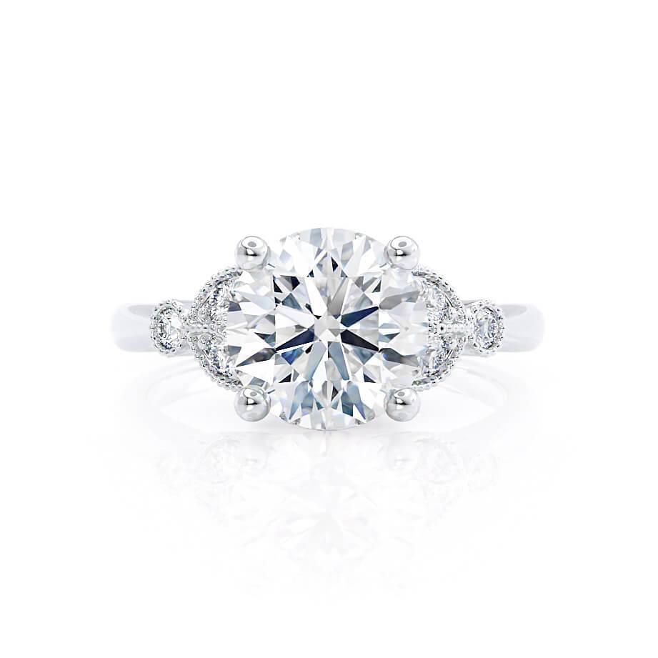 1.0 CT Round Cluster CVD G/VVS1 Diamond Engagement Ring