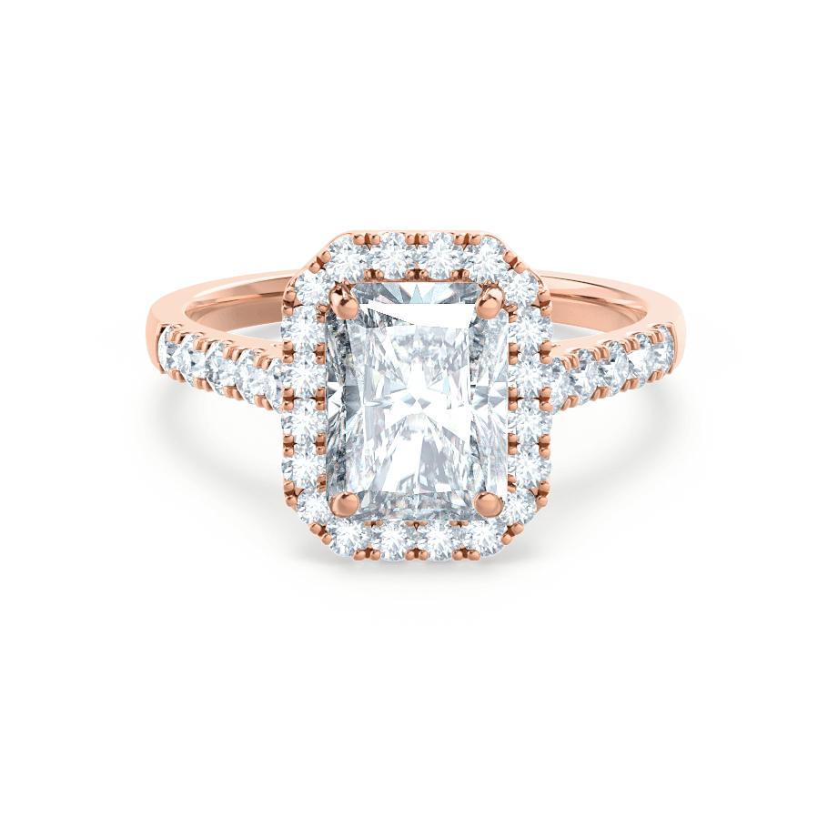 2.50 CT Radiant Halo CVD G/VS2 Diamond Engagement Ring