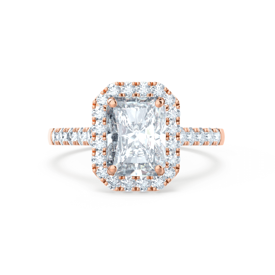 2.50 CT Radiant Halo CVD G/VS2 Diamond Engagement Ring