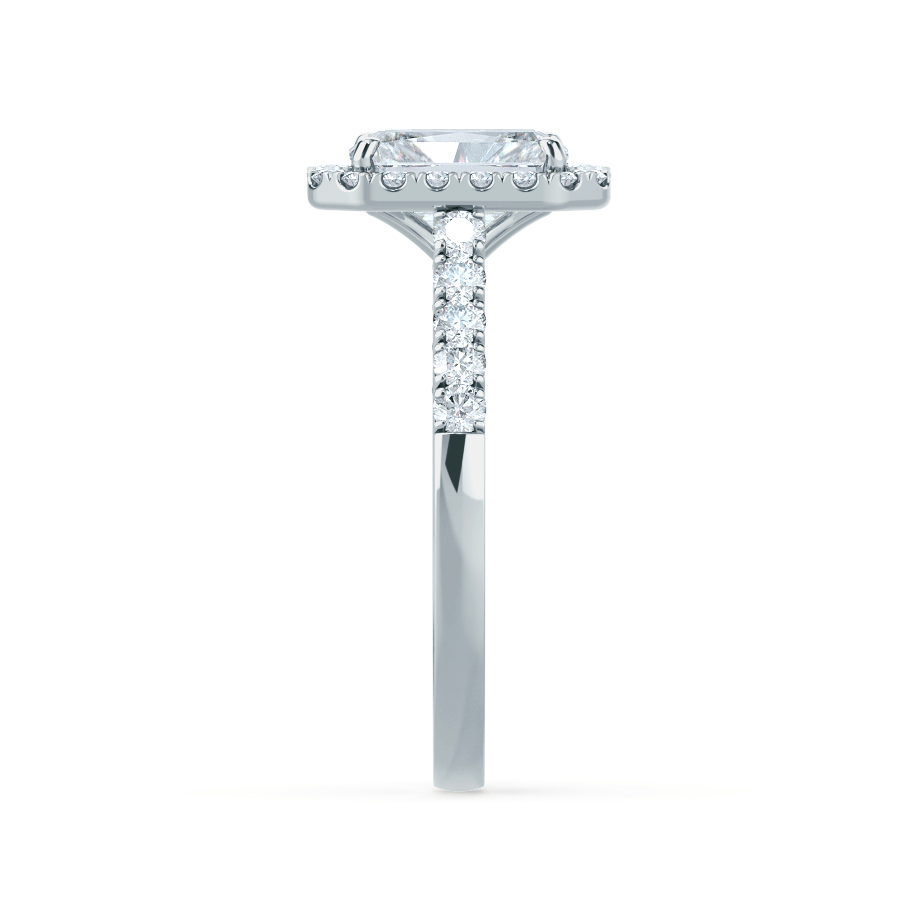 2.50 CT Radiant Halo CVD G/VVS1 Diamond Engagement Ring