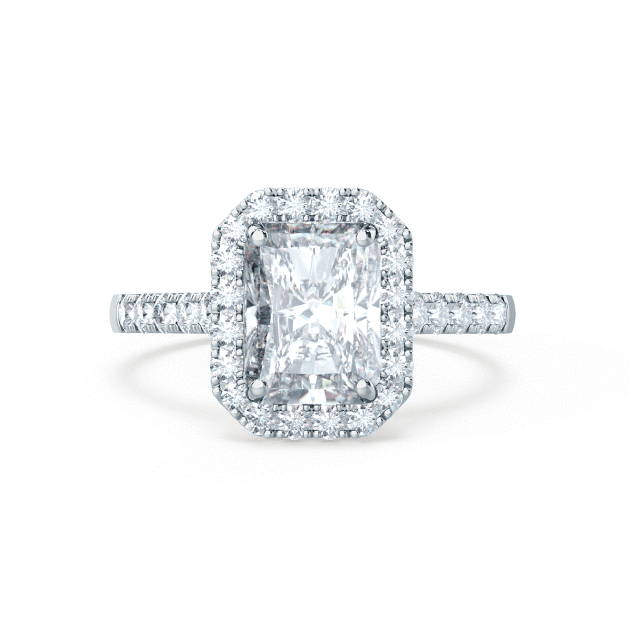 1.20 CT Radiant Halo CVD F/VVS2 Diamond Engagement Ring