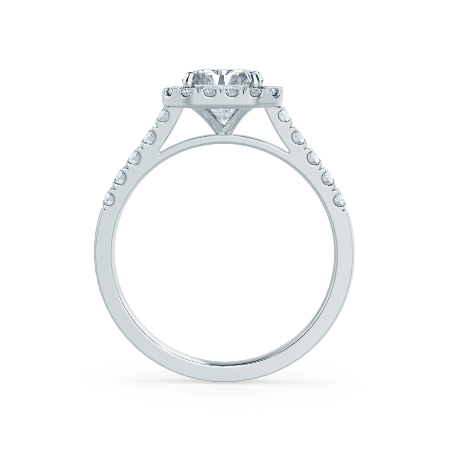 2.50 CT Radiant Halo CVD G/VVS1 Diamond Engagement Ring