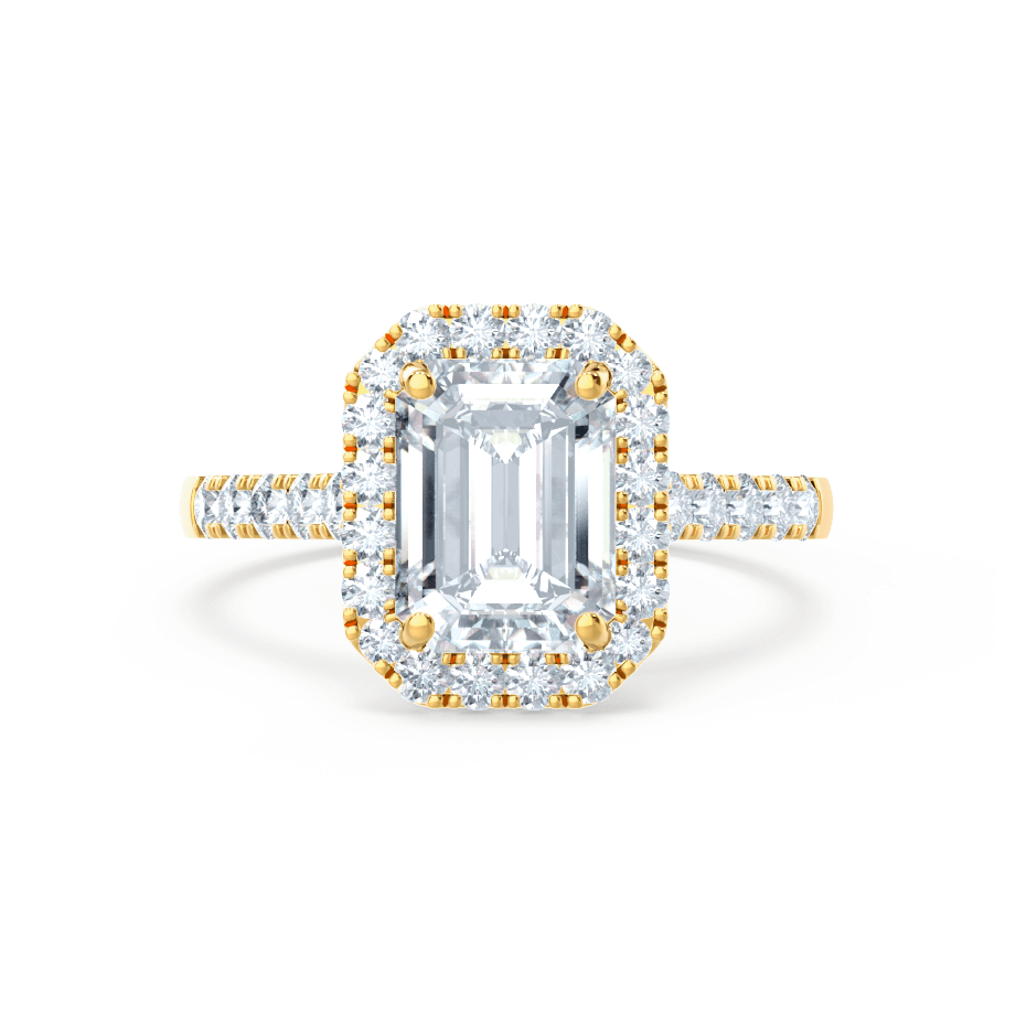 1.01 CT Emerald Halo CVD E/VVS2 Diamond Engagement Ring